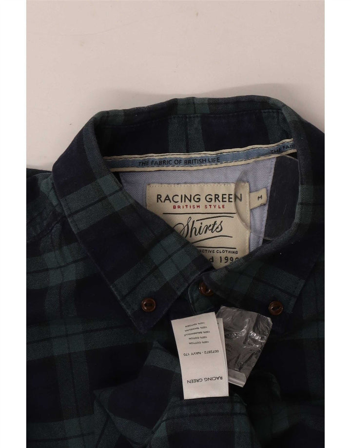 Racing Grøn herre flannelskjorte Medium Navy Blue Ternet Bomuld