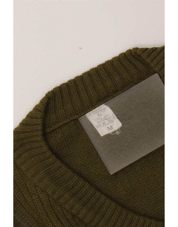 Vintage Herre militær V-hals sweater Medium Khaki