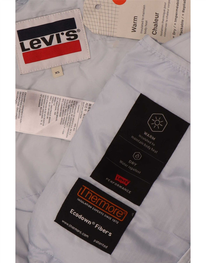 Levi's Dame Hætte Oversized Polstret Jakke UK 6 XS Blå Polyester
