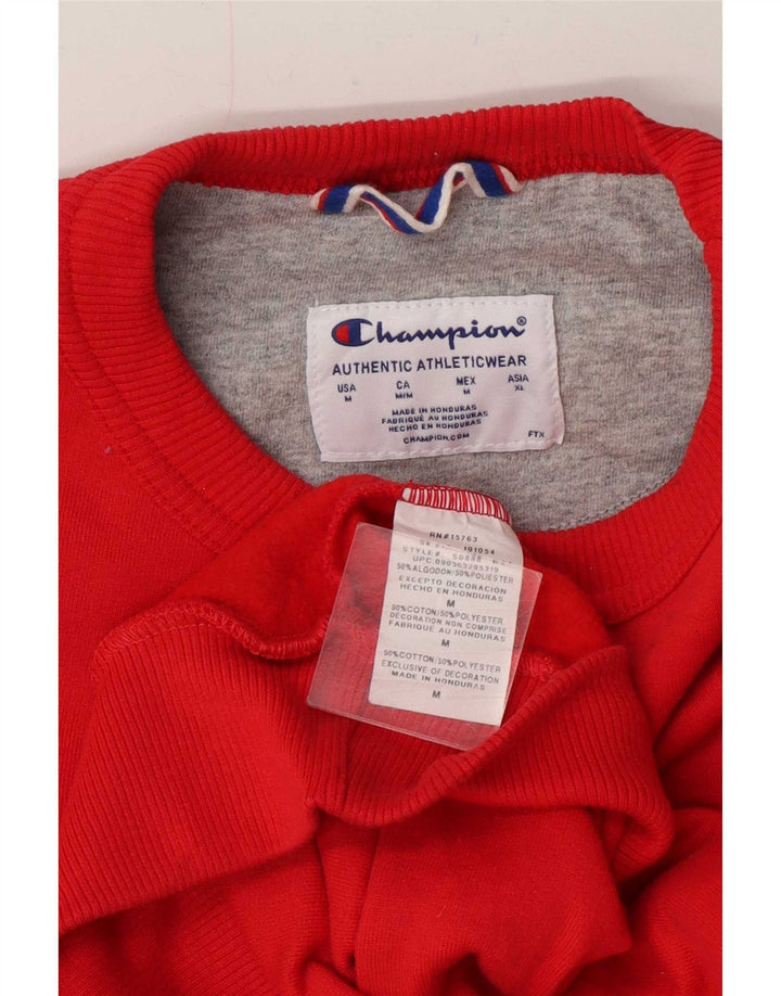 Champion Herre Sweatshirt Jumper Medium Rød Bomuld