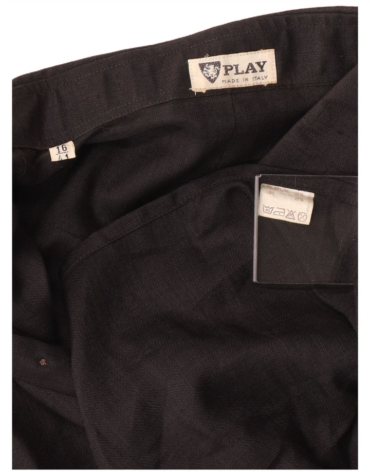 PLAY Herre gennemsigtig skjorte str. 16 41 Stor sort polyester