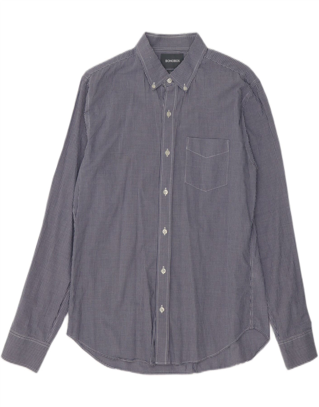 BONOBOS Herre Slim Fit skjorte Medium Marineblå Gingham Cotton