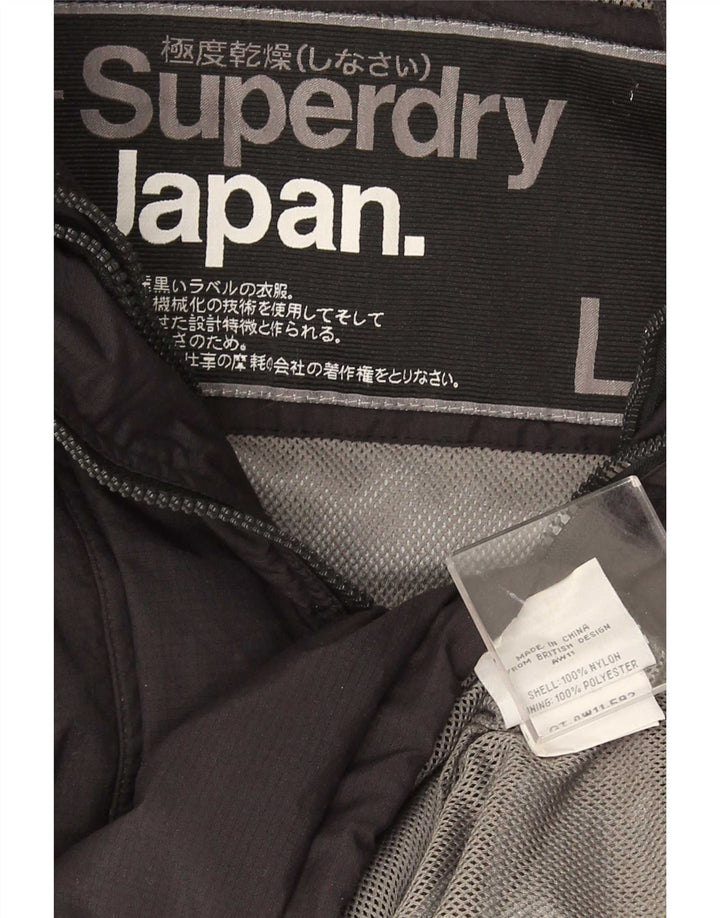 Superdry regnjakke til kvinder UK 16 Stor sort nylon