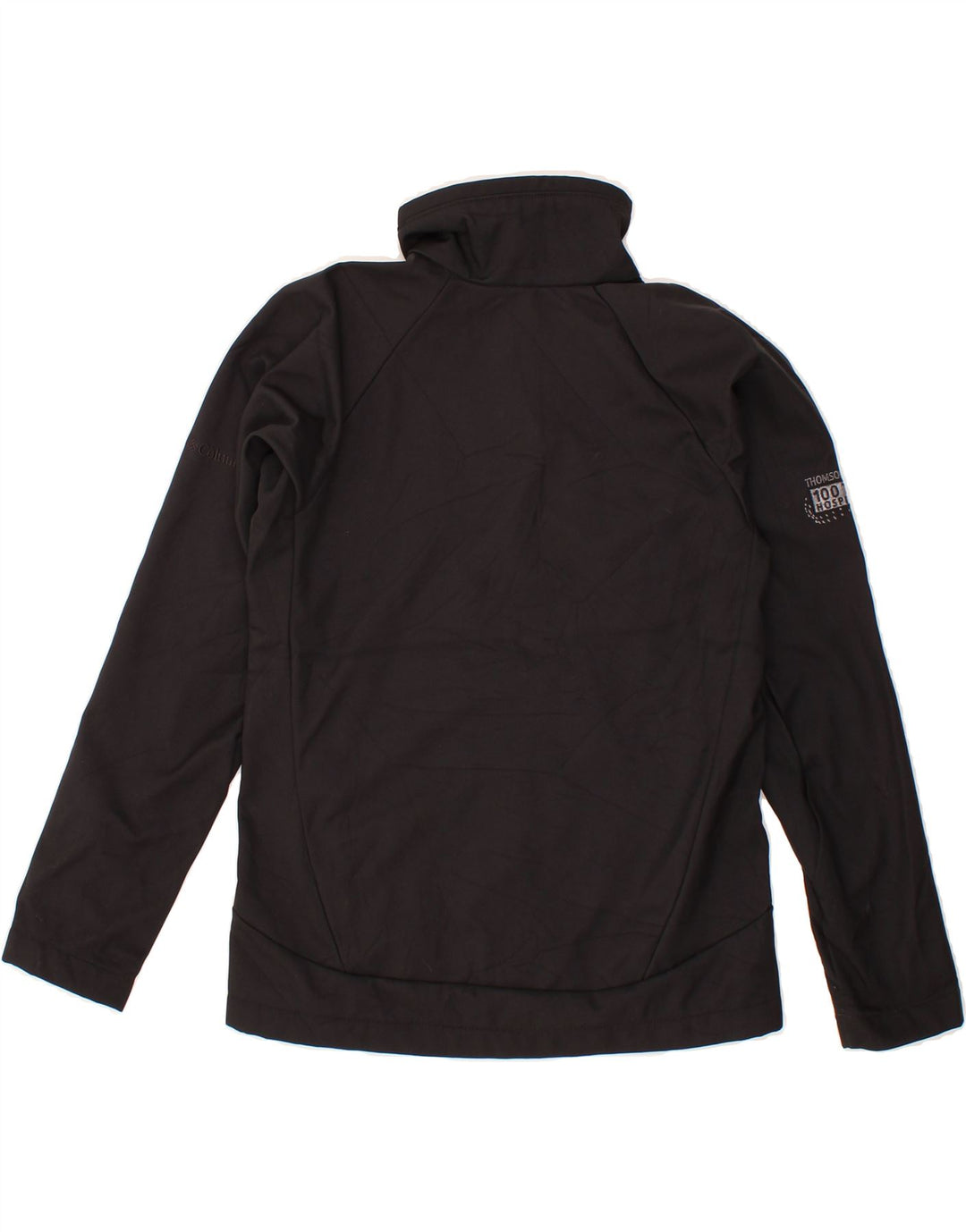 COLUMBIA Womens Graphic Windbreaker Jacket UK 10 Small Black Polyester Vintage Columbia and Second-Hand Columbia from Messina Hembry 