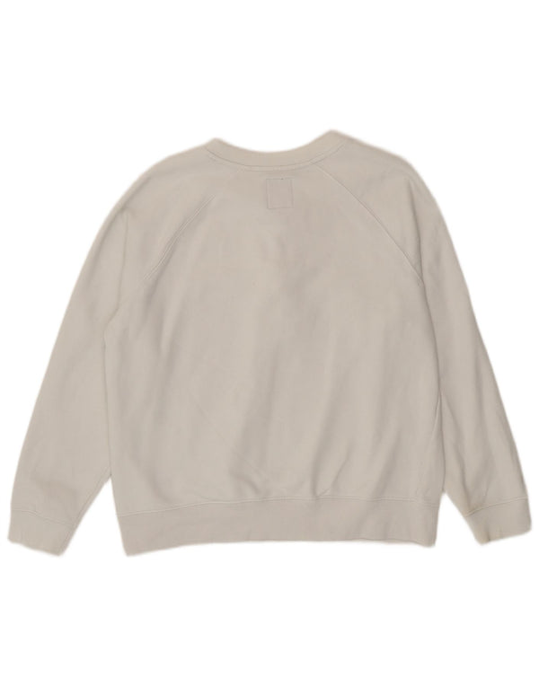 Crew Clothing Dame Sweatshirt Jumper UK 14 Stor hvid bomuld