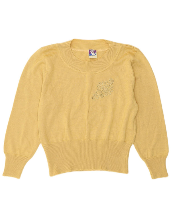 Yessica Womens Crop Crew Neck sweater EU 38 Medium Yellow Cotton