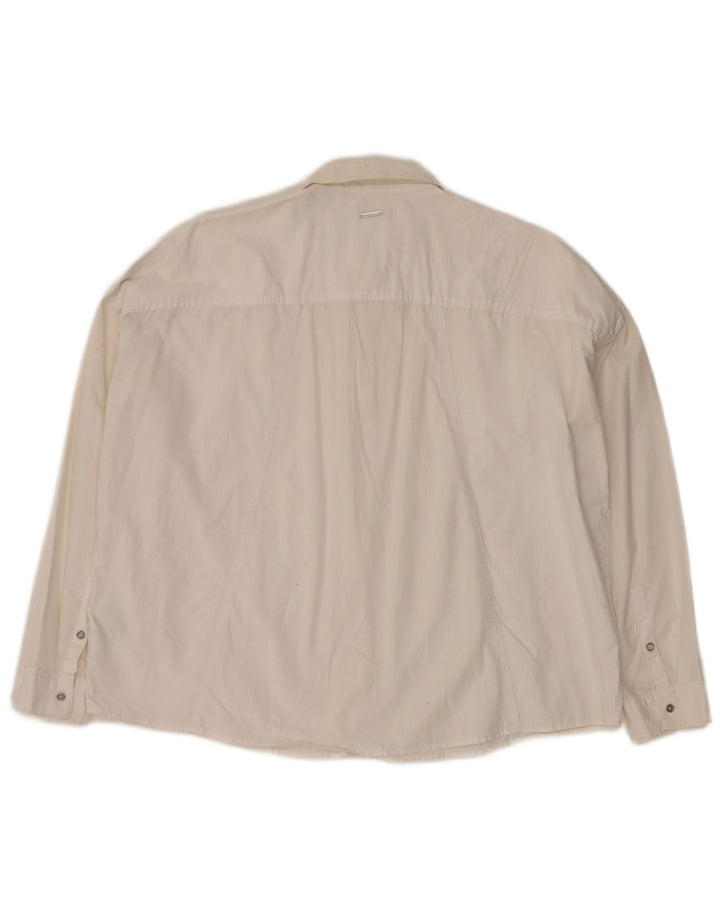 CALVIN KLEIN JEANS Oversized skjorte til kvinder UK 10 Lille hvid bomuld