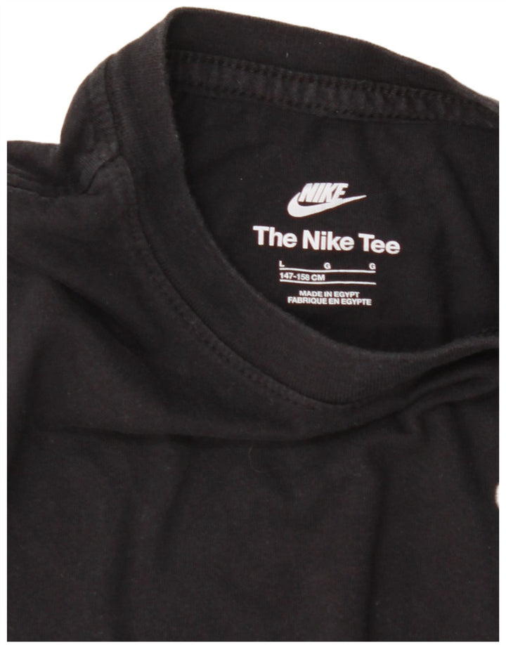 NIKE Boys T-Shirt Top 12-13 Years Large Black Cotton