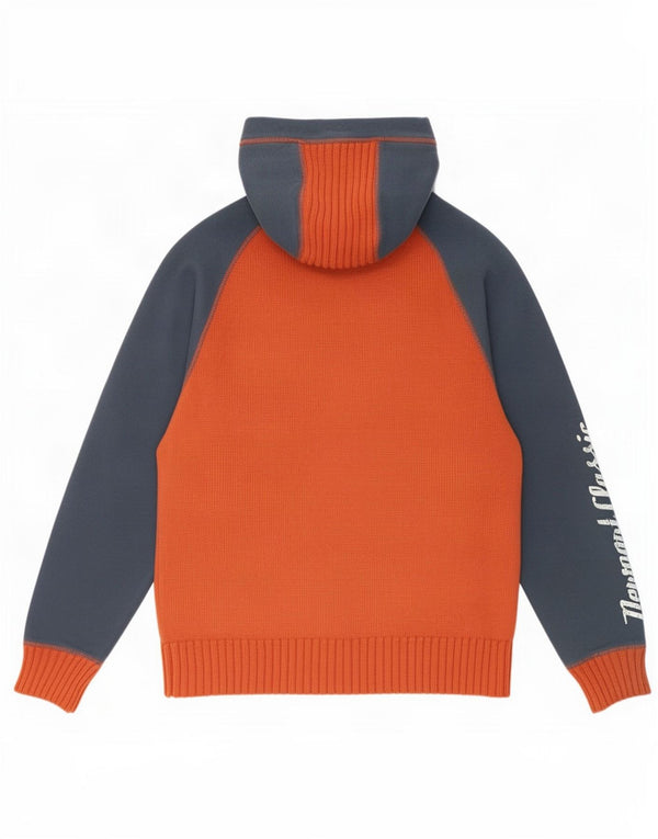 Reebok Herre Hooded Cardigan Sweater med fuld lynlås Stor Orange Colourblock
