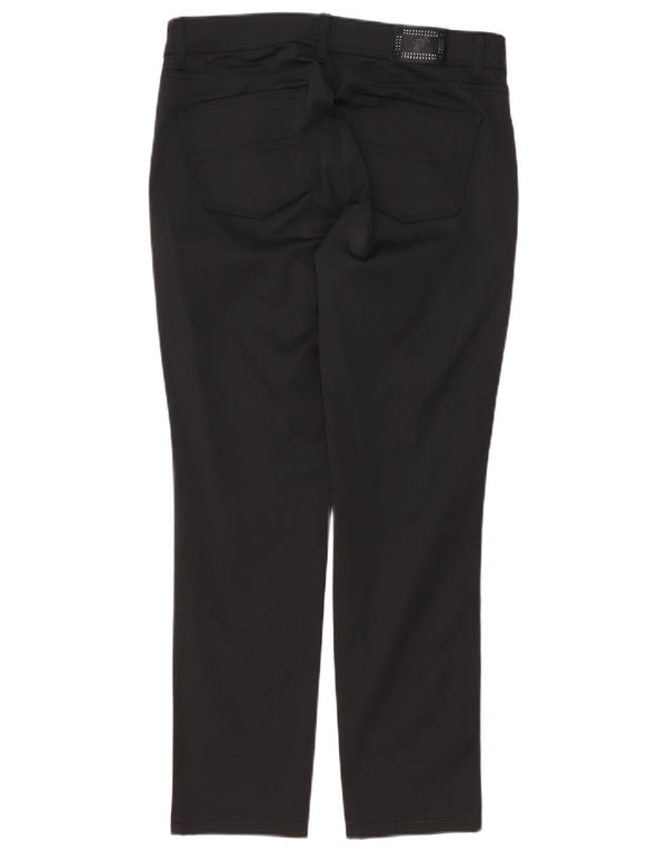 Trussardi Womens Slim Fit Casual Trousers W31 L29 Black Polyester