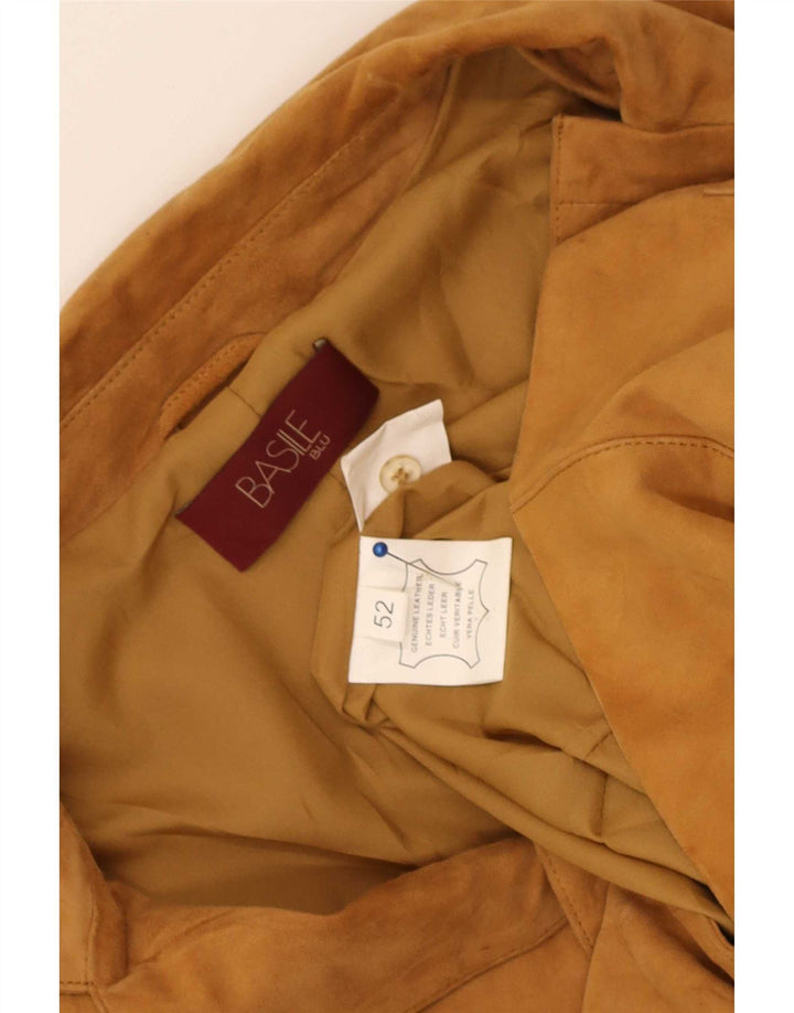 Basile Herre Ruskindsjakke IT 52 XL Beige Læder