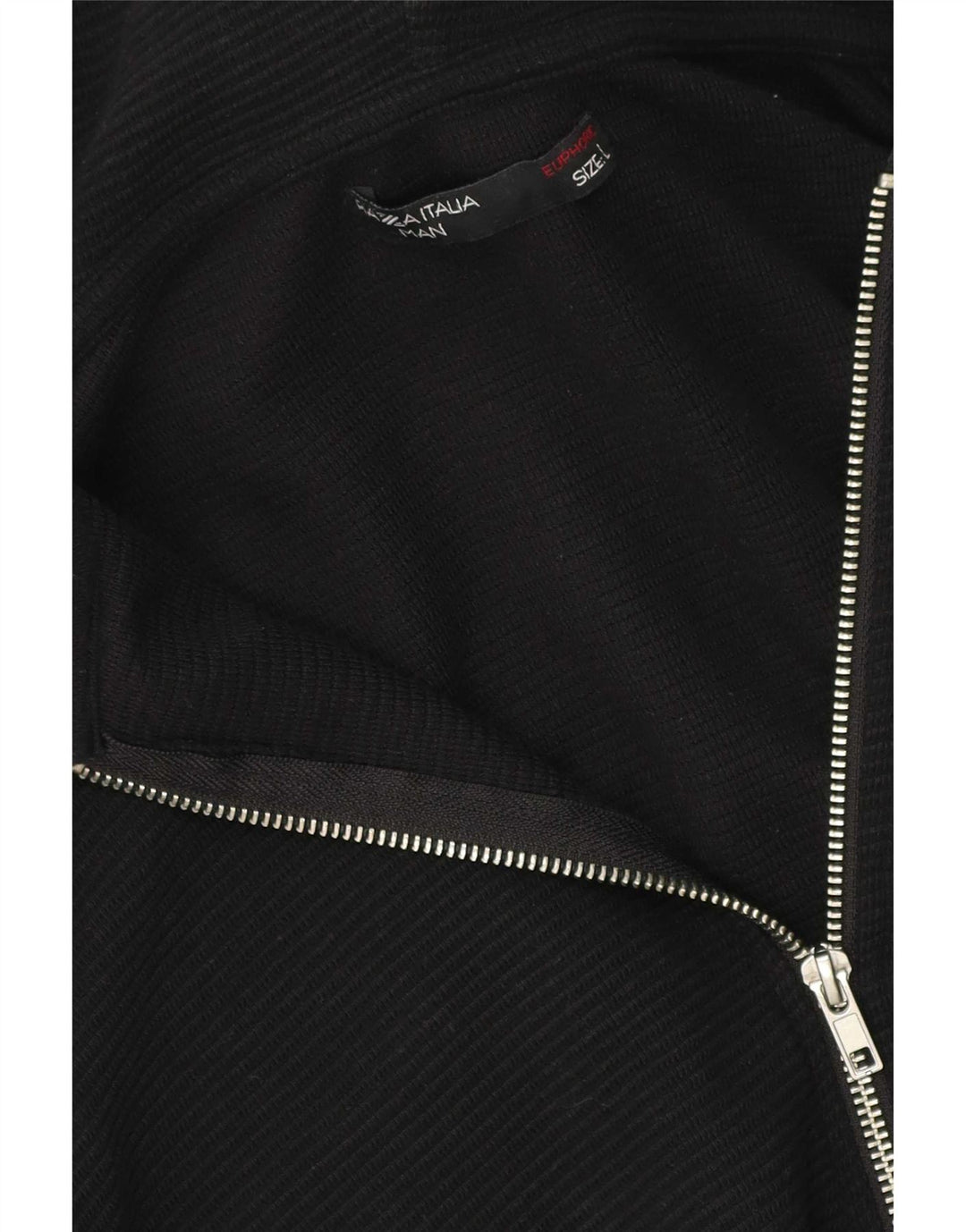PIAZZA ITALIA Herre Regular Fit Hættetrøje Sweater med lynlås Stor Sort