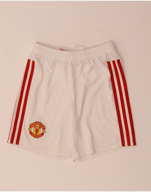ADIDAS Boys Manchester United sportsshorts 9-10 år hvid polyester