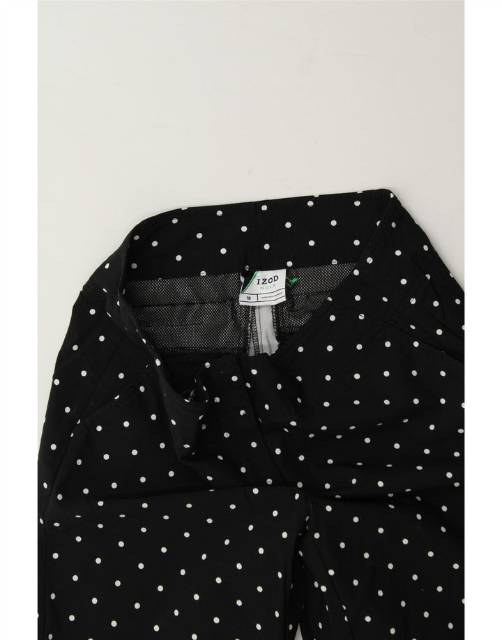 IZOD Womens Chino Shorts US 10 Large W32  Black Polka Dot Rayon Vintage Izod and Second-Hand Izod from Messina Hembry 