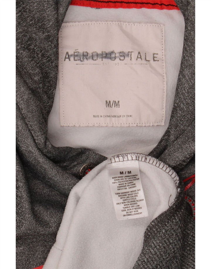 Aeropostale Herre grafisk hættetrøje Jumper Medium Grey Flecked Polyester