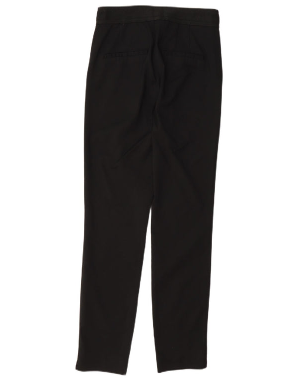 Zara Dame Slim Fit Capri Bukser Small W26 L22 Sort Bomuld