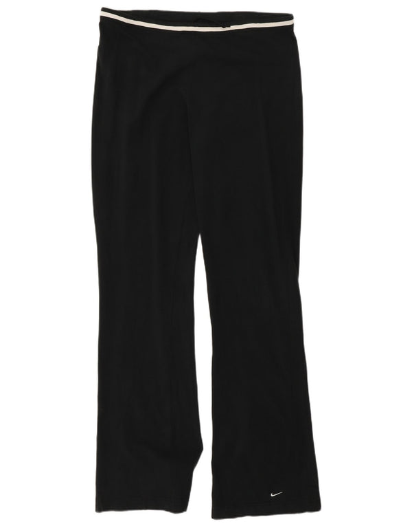 Nike Womens Flare Tracksuit Trousers US 12/14 Large Black Cotton