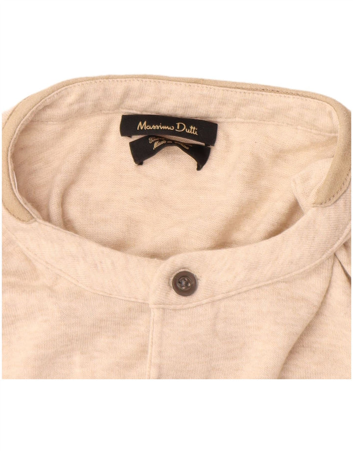 Massimo Dutti Herre Polo Shirt Stor Beige Bomuld