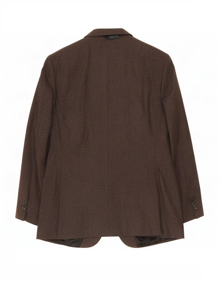 Hugo Boss Herre 2-knaps blazerjakke US 44 2XL brun plettet uld