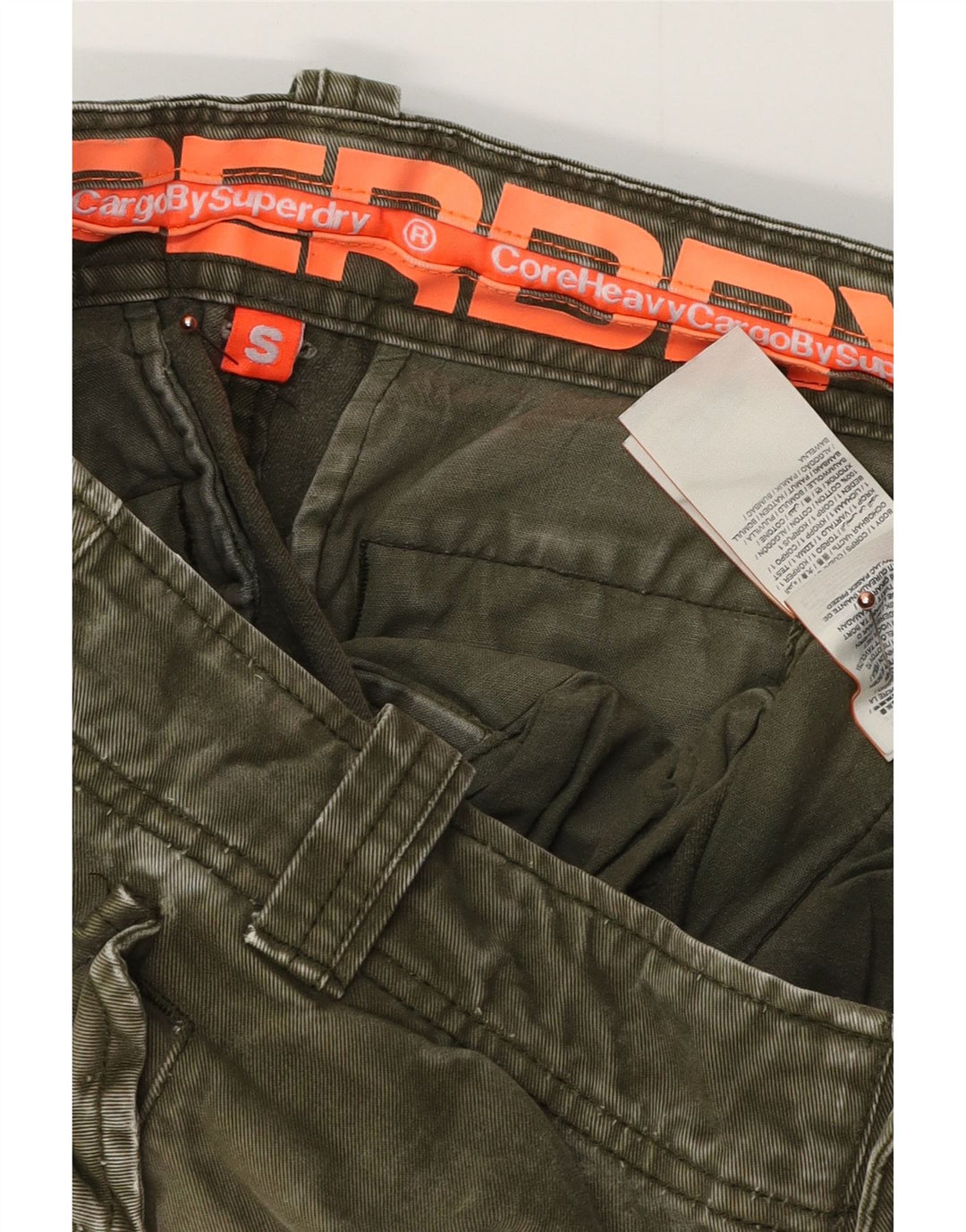 SUPERDRY Cargo Shorts til mænd Small W29 Khaki Bomuld