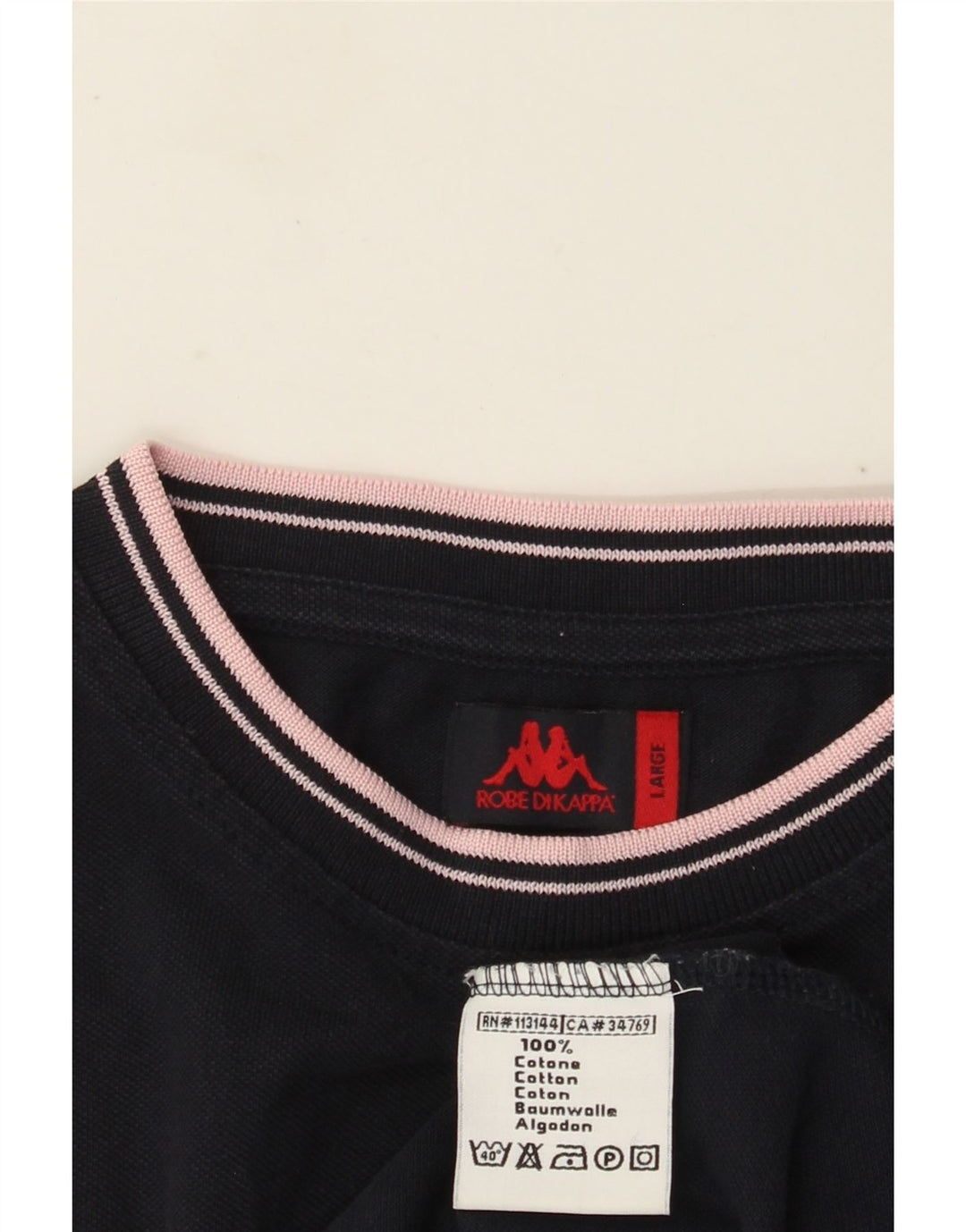 Kappa Herre T-Shirt Top Stor Marineblå Bomuld