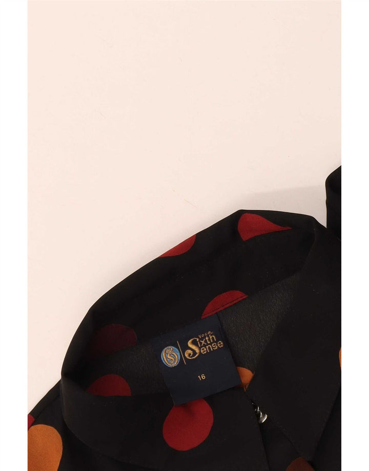 Your Sixth Sense Dame Oversized skjortebluse UK 16 Large Black Polka Dot