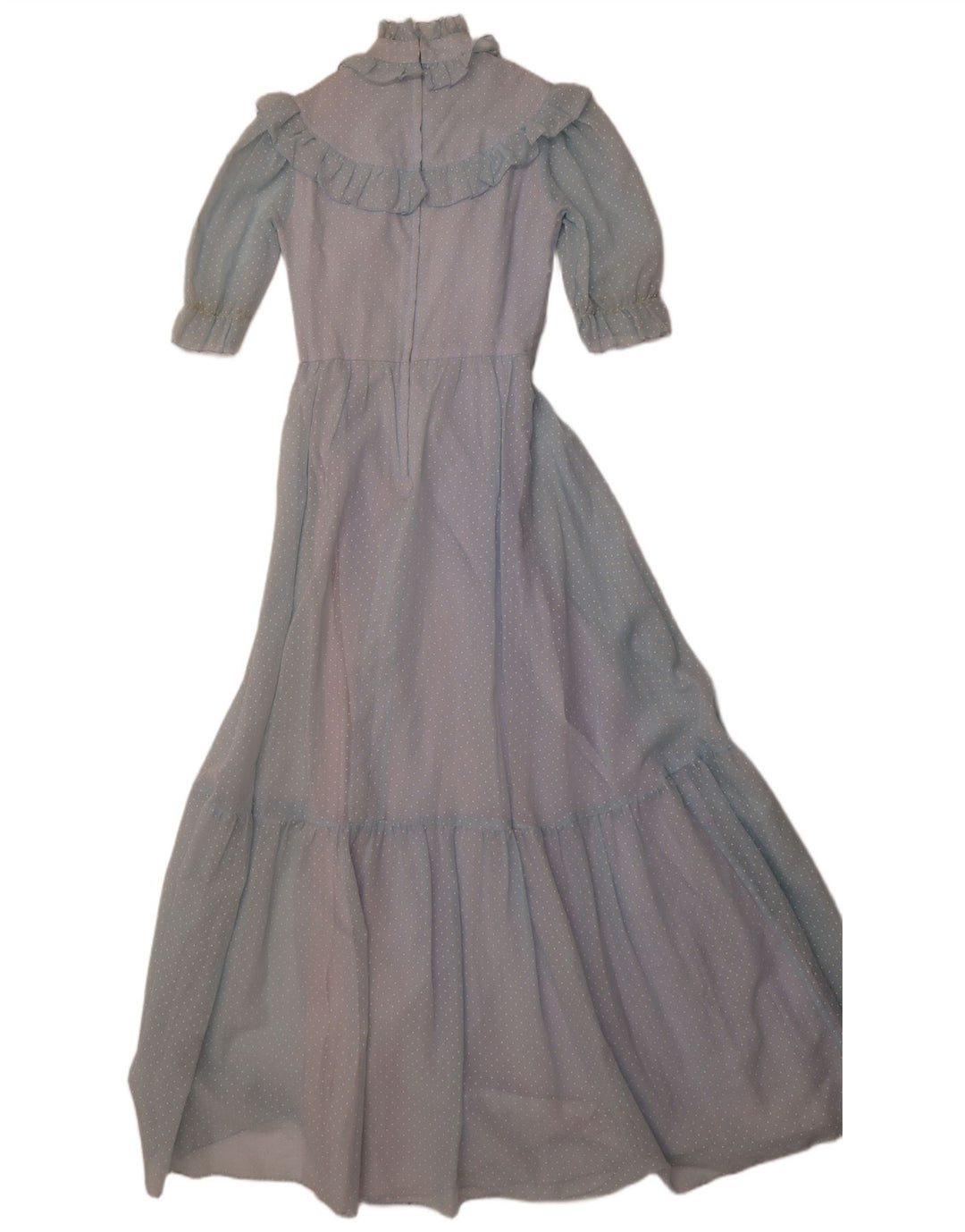 JOHN BENTLEY Dame flæse front Maxikjole UK 12 Medium Blue Spotted