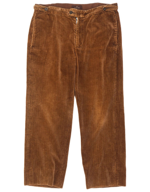 Zara Herre lige fløjlsbukser EU 44 Large W34 L27 Brun bomuld