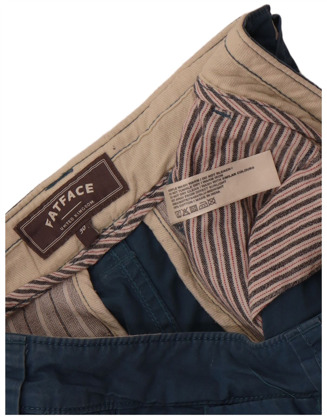 Fat Face Herre Chino Shorts W30 Medium Blue Bomuld