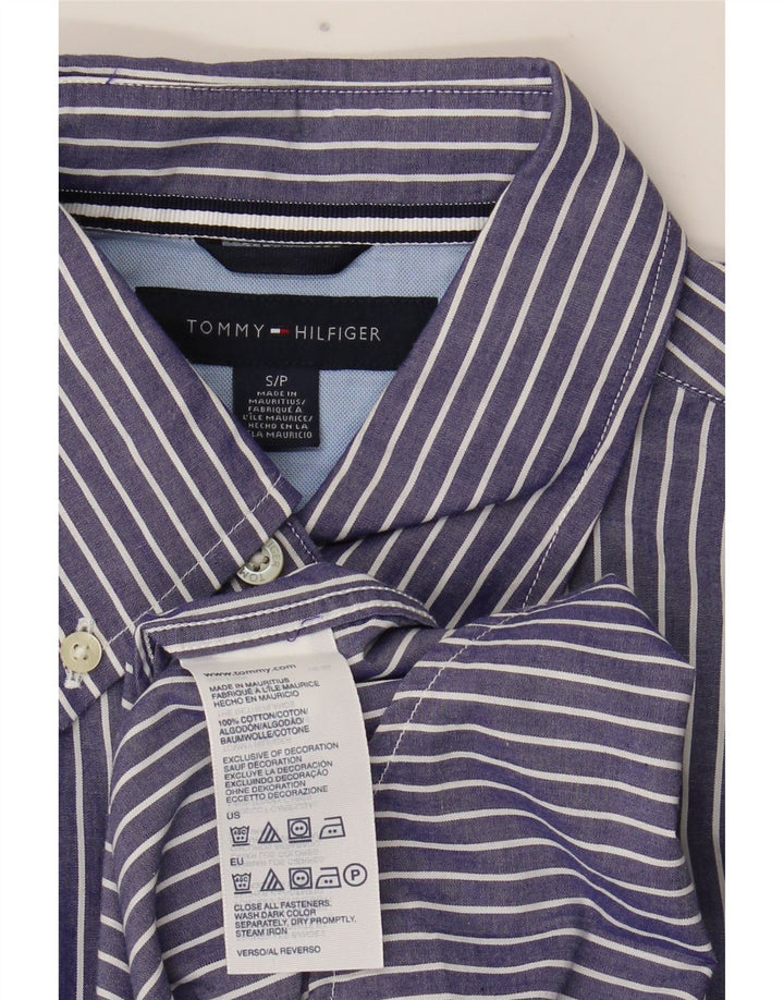 Tommy Hilfiger Herreskjorte lille marineblå stribet bomuld