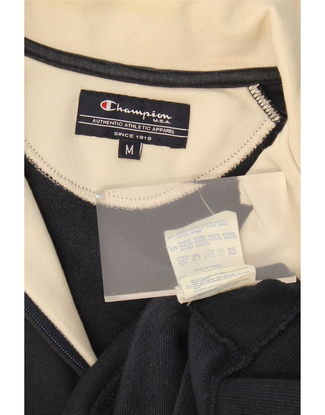 CHAMPION Womens 3/4 Sleeve Tracksuit Top Jacket UK 14 Medium Navy Blue Vintage Champion and Second-Hand Champion from Messina Hembry 