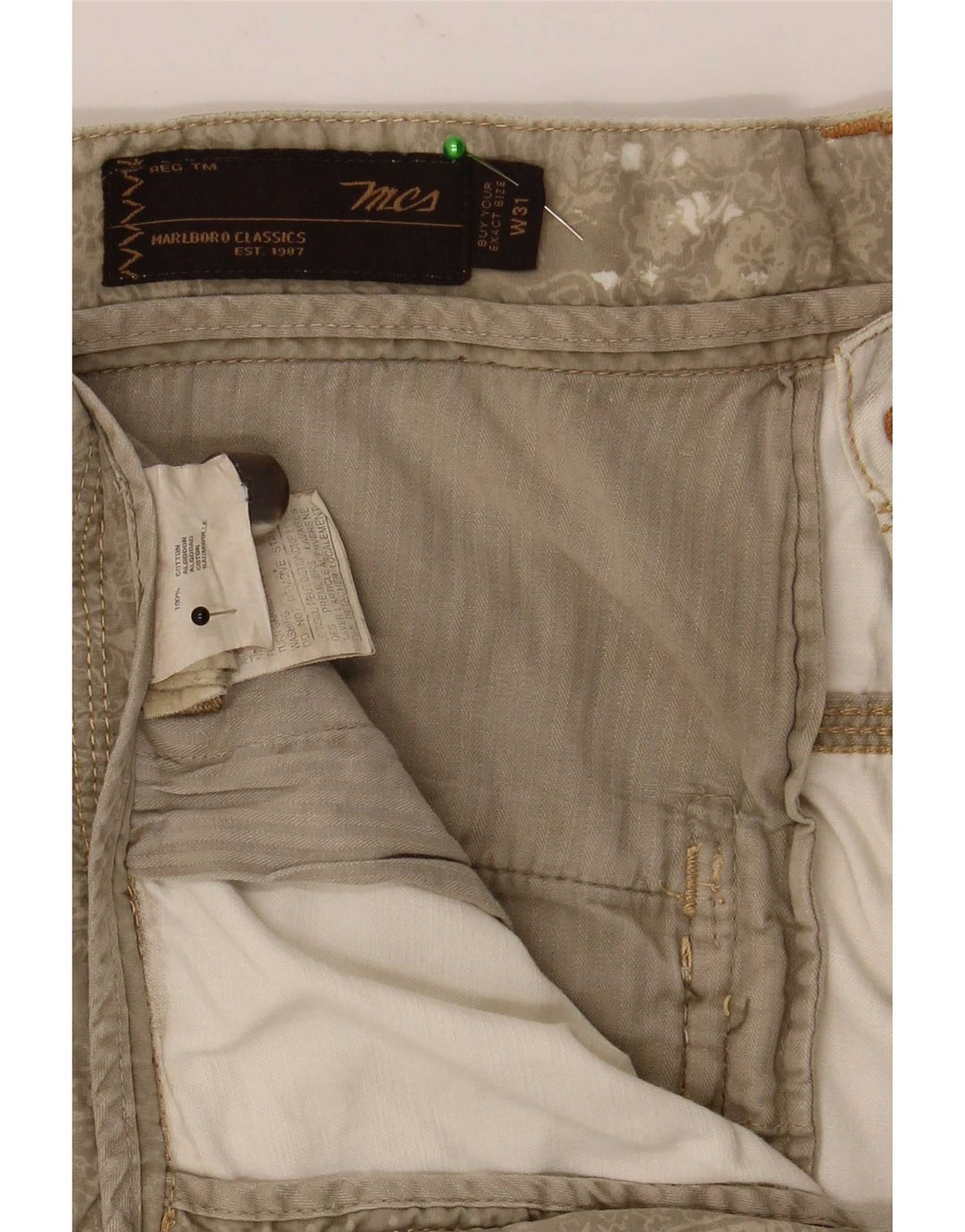 Marlboro Classics Herre Bermuda Shorts W31 Medium Beige Bomuld