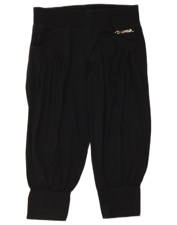 Puma Dame Capri Træningsdragt Bukser Joggers UK 12 Medium Sort Polyester