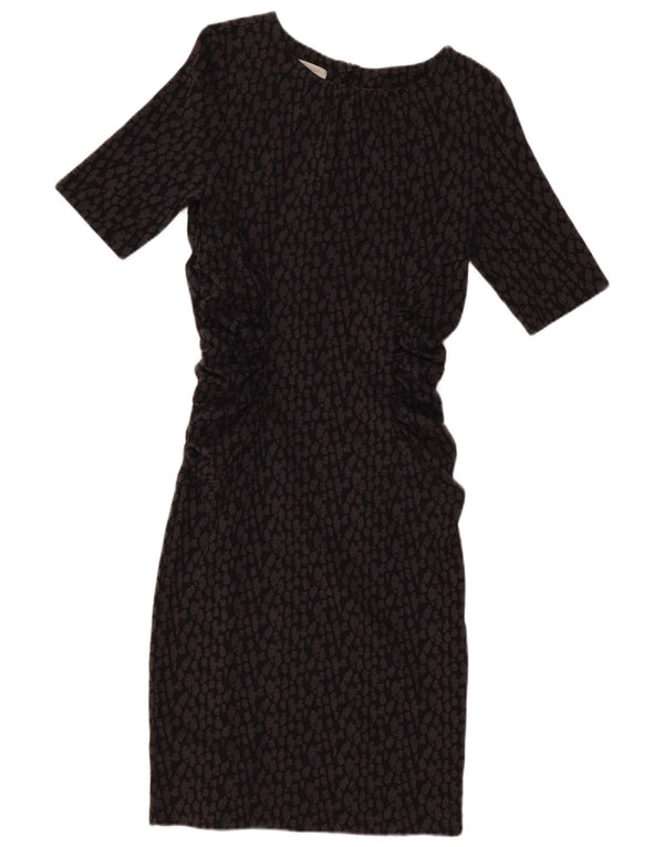 HOBBS Womens Bodycon Dress UK 12 Mellemgrå plettet bomuld