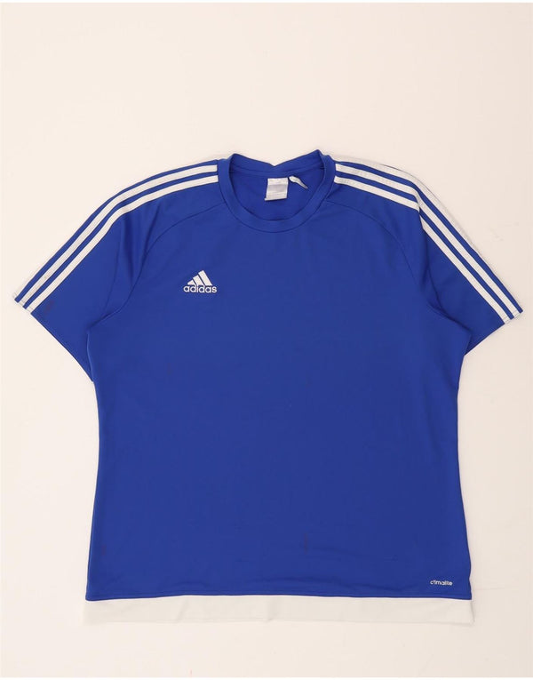 Adidas Herre Climalite T-Shirt Top XL Blå Colourblock Polyester