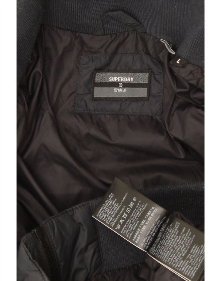Superdry Polstret jakke til mænd UK 40 Stor marineblå nylon