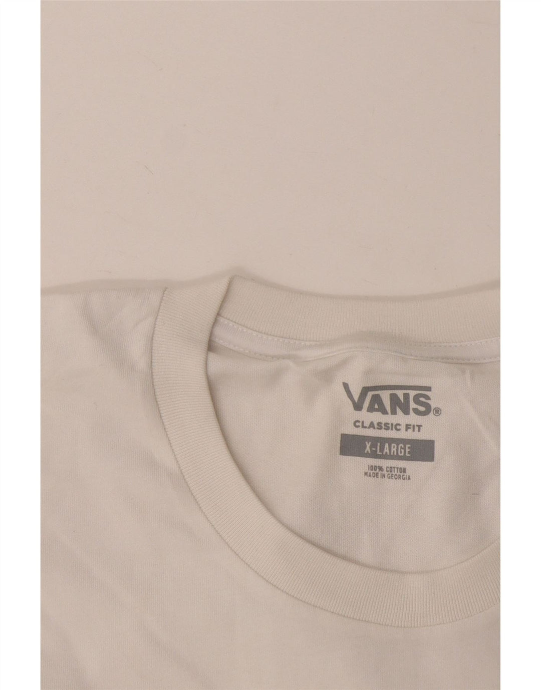 VANS Herre Classic Fit T-Shirt Top XL Hvid Bomuld