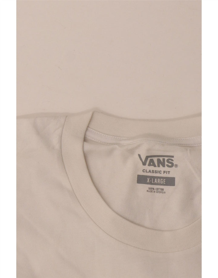 VANS Herre Classic Fit T-Shirt Top XL Hvid Bomuld