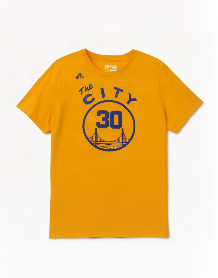 Adidas Herre Grafisk T-Shirt Top Stor Gul Bomuld
