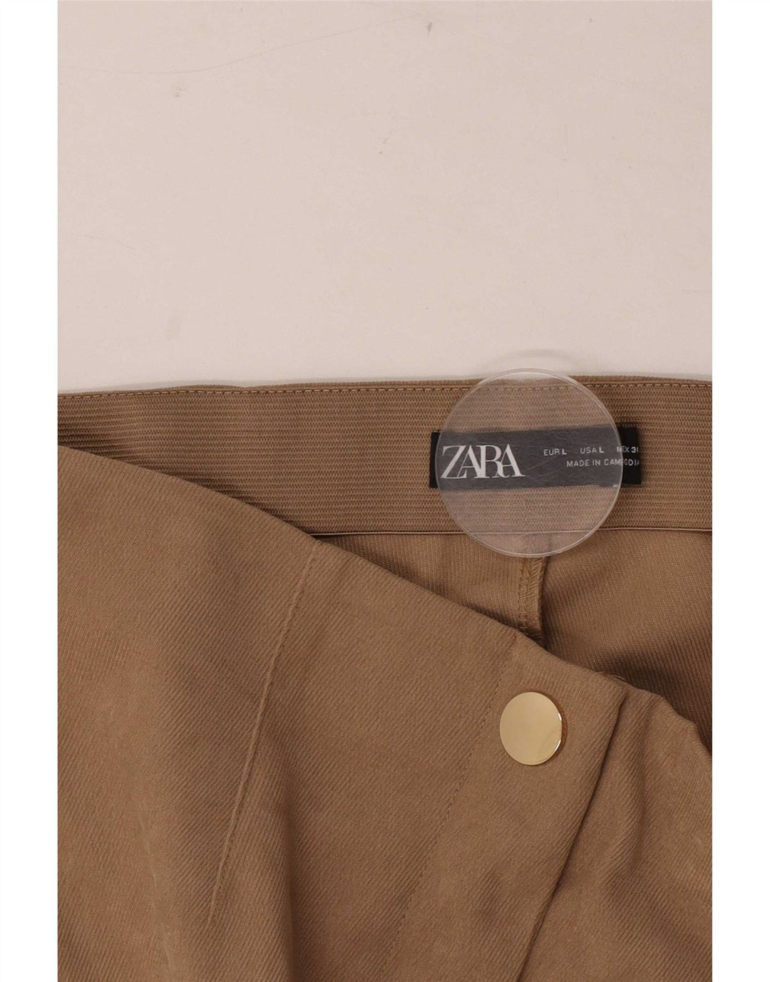 Zara Dame Slim Casual Bukser Large W30 L28 Brun