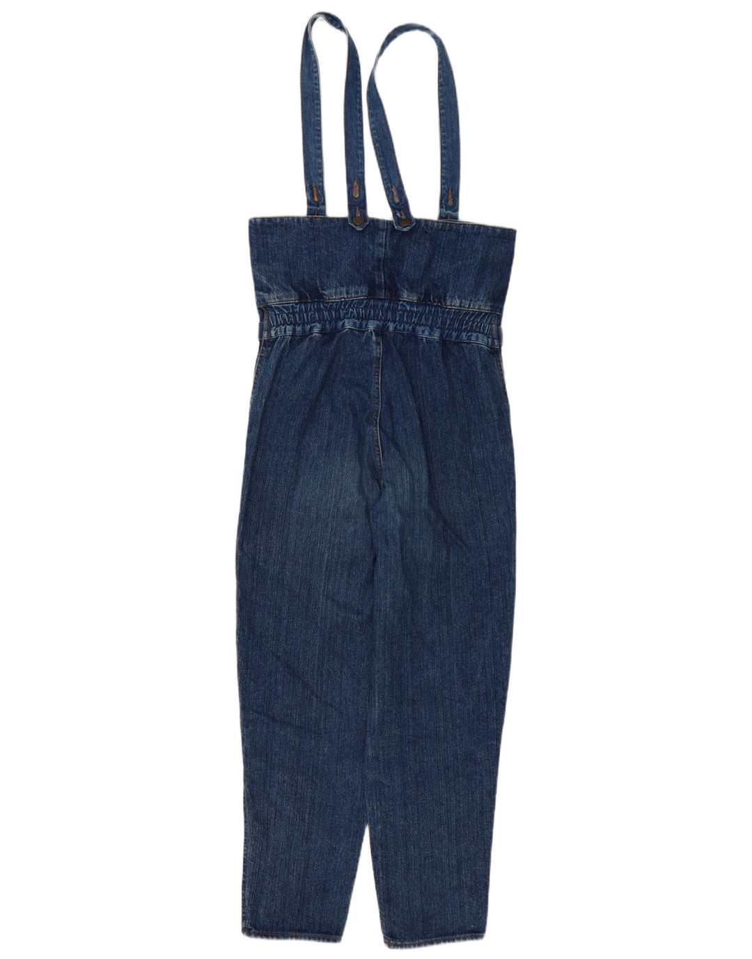 Vintage Dame Denim Jumpsuit UK 10 Lille Blå