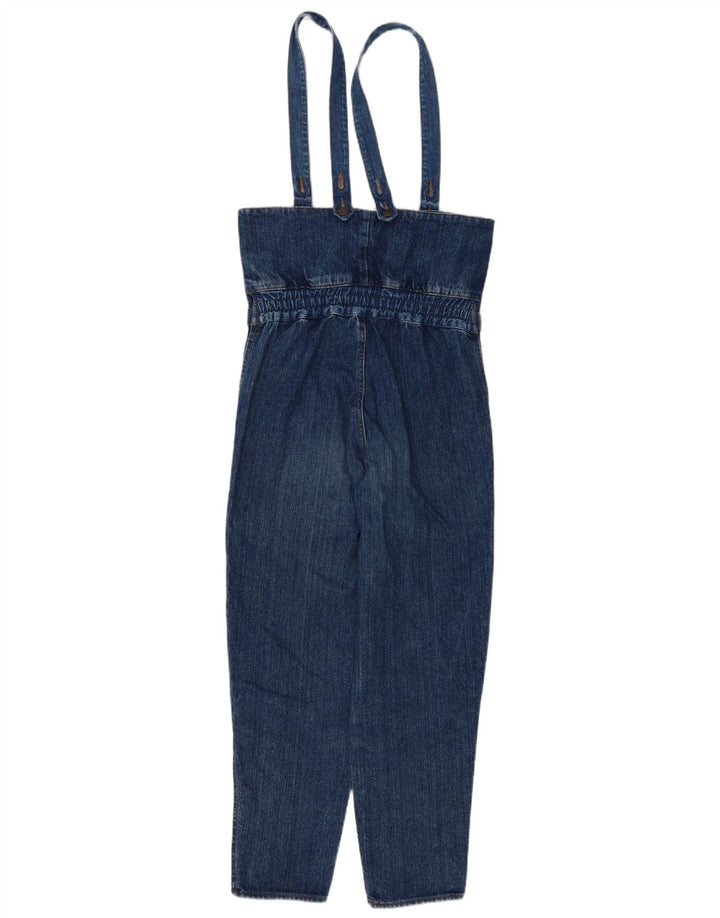 Vintage Dame Denim Jumpsuit UK 10 Lille Blå