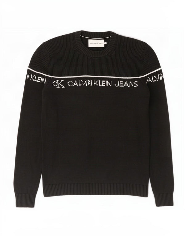Calvin Klein Jeans Herre grafisk rund hals sweater XL sort bomuld