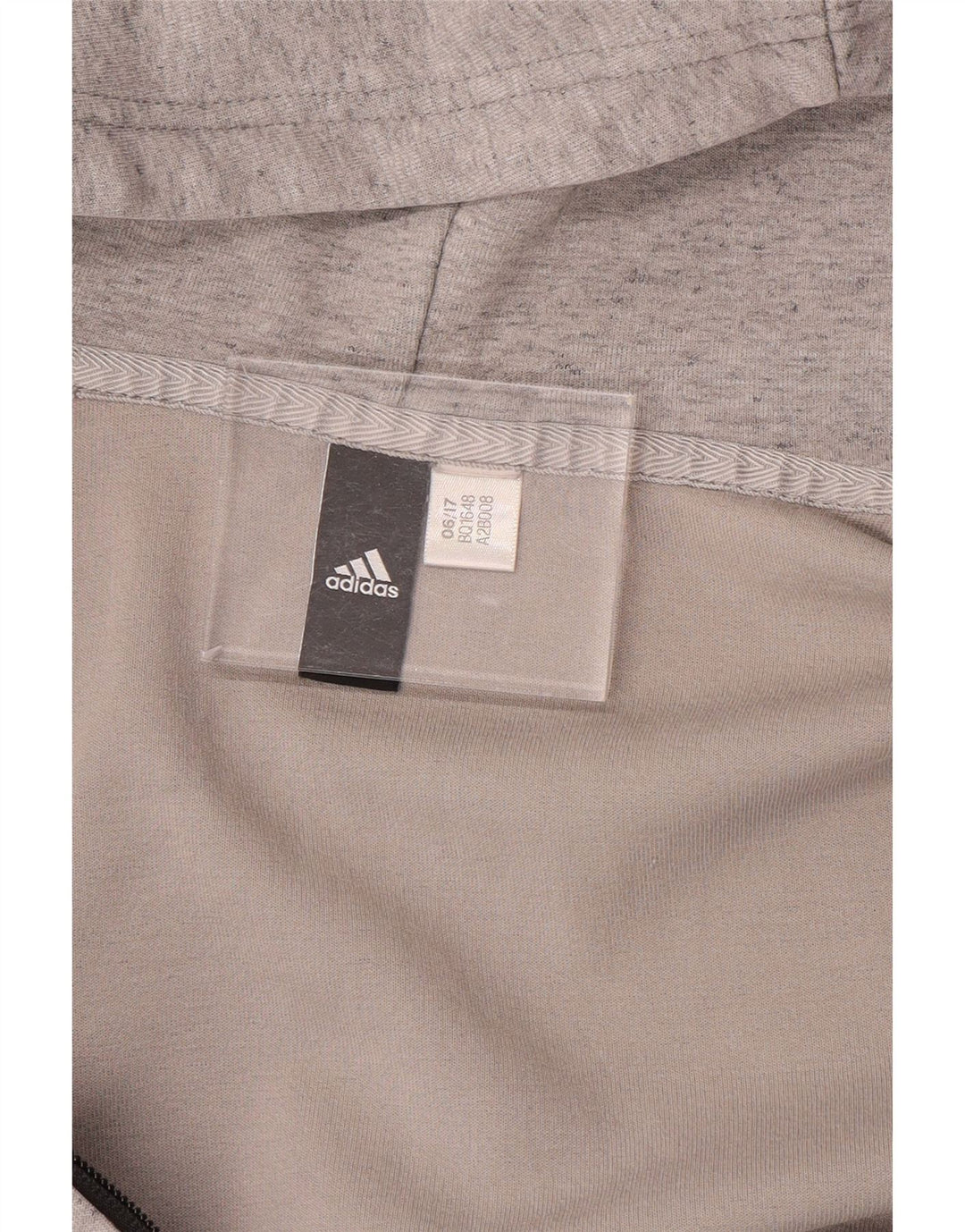 ADIDAS Hættetrøje med lynlås til mænd, stor grå flækket