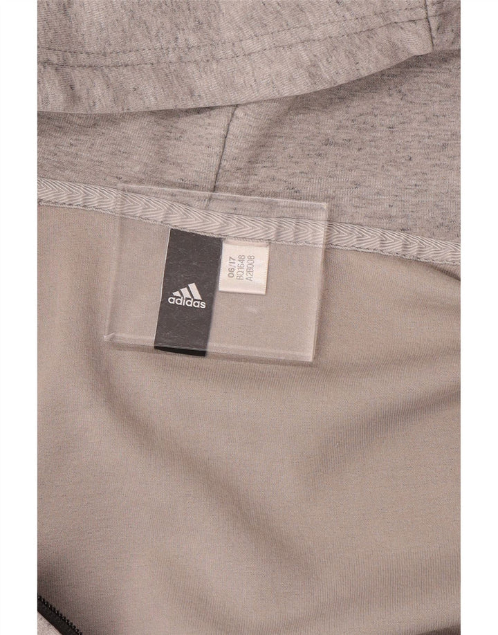 ADIDAS Hættetrøje med lynlås til mænd, stor grå flækket