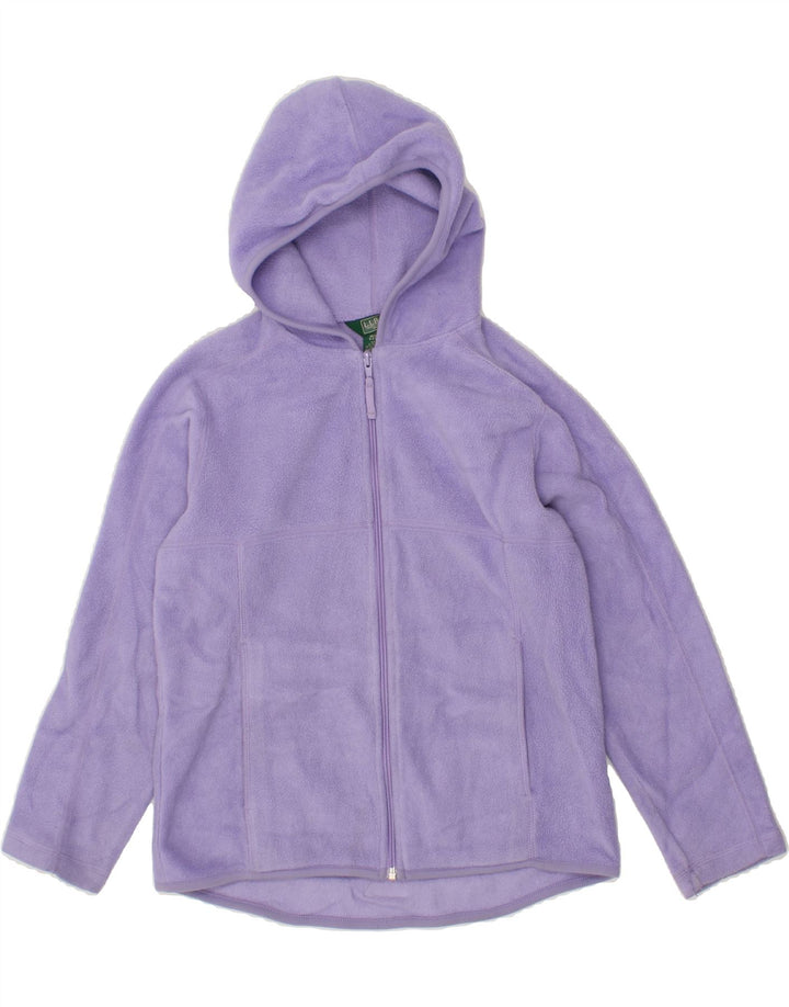 L.L.BEAN Girls Hooded Fleece Jacket 10-11 Years Medium Purple Polyester Vintage L.L.Bean and Second-Hand L.L.Bean from Messina Hembry 