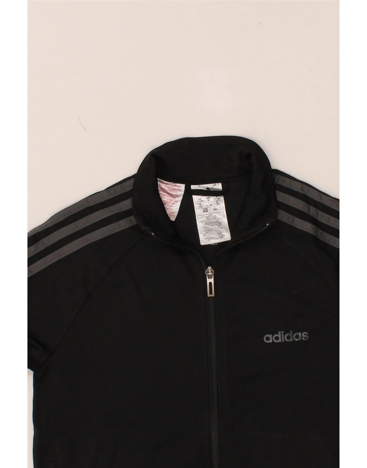 ADIDAS Boys Aeroready Tracksuit Top Jacket 11-12 Years Black Polyester Vintage Adidas and Second-Hand Adidas from Messina Hembry 