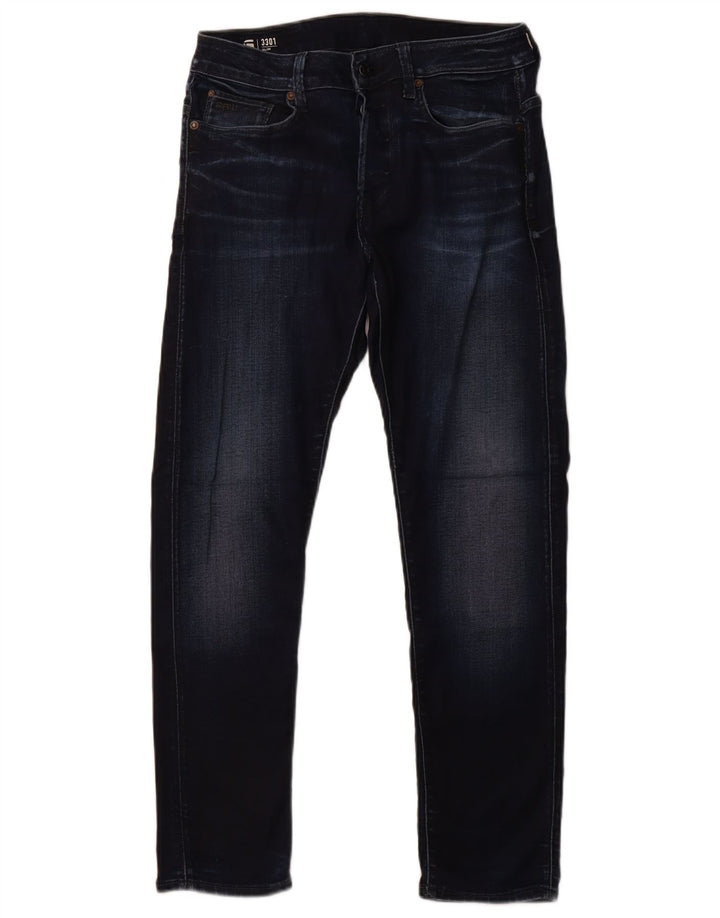 G-STAR Dame 3301 Slim Jeans W29 L30 Marineblå Bomuld