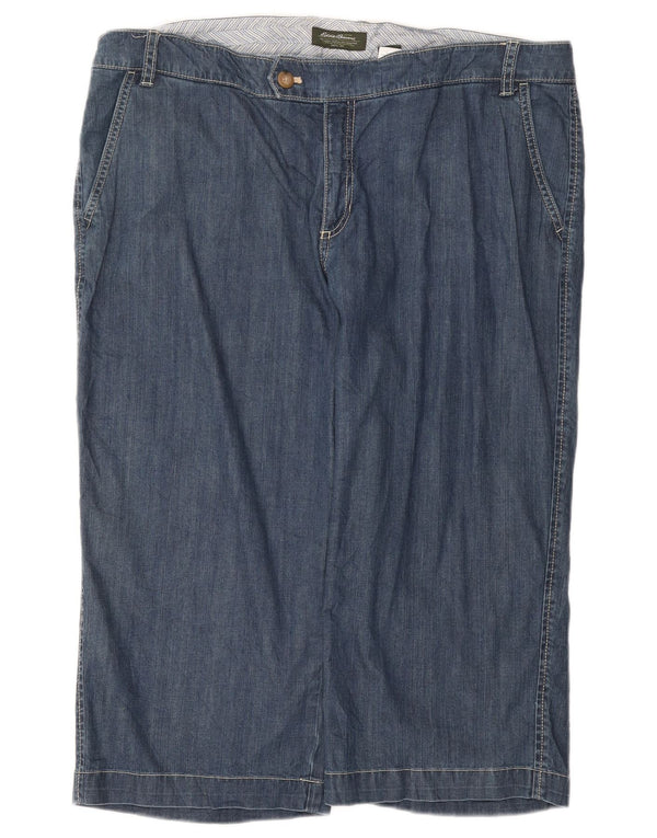 Eddie Bauer Womens Bermuda Denim Shorts US 18 2XL W38  Blue Cotton