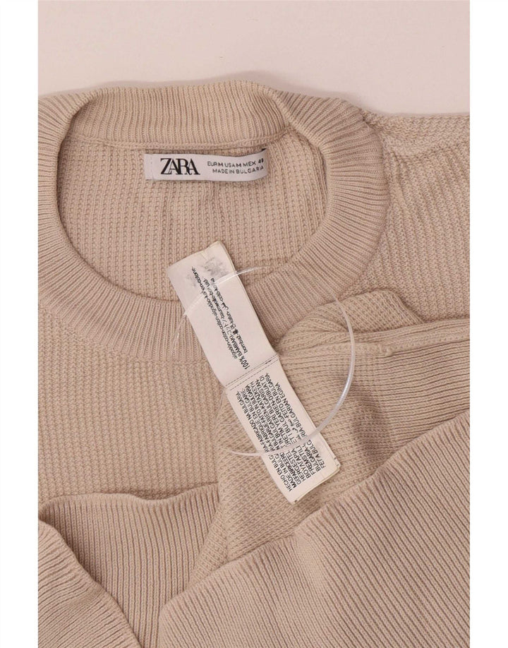 Zara Herre sweater med rund hals, medium beige